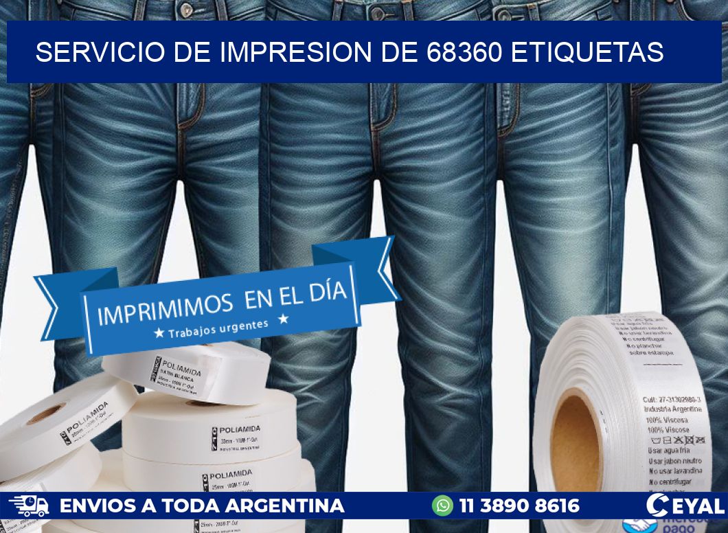 SERVICIO DE IMPRESION DE 68360 ETIQUETAS