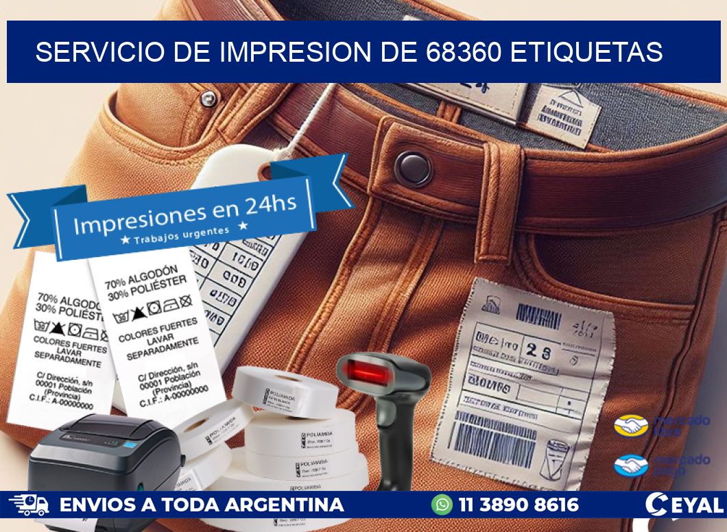 SERVICIO DE IMPRESION DE 68360 ETIQUETAS