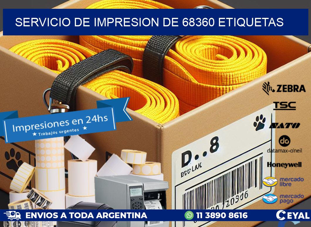 SERVICIO DE IMPRESION DE 68360 ETIQUETAS