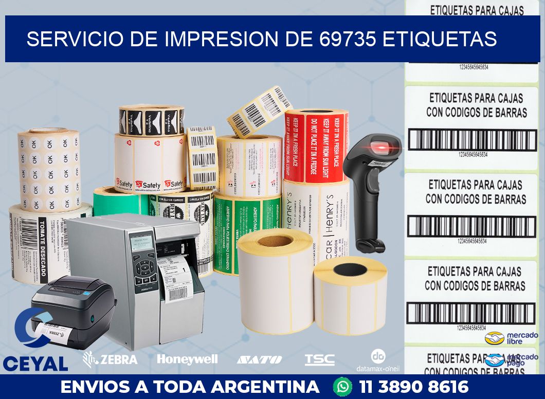SERVICIO DE IMPRESION DE 69735 ETIQUETAS