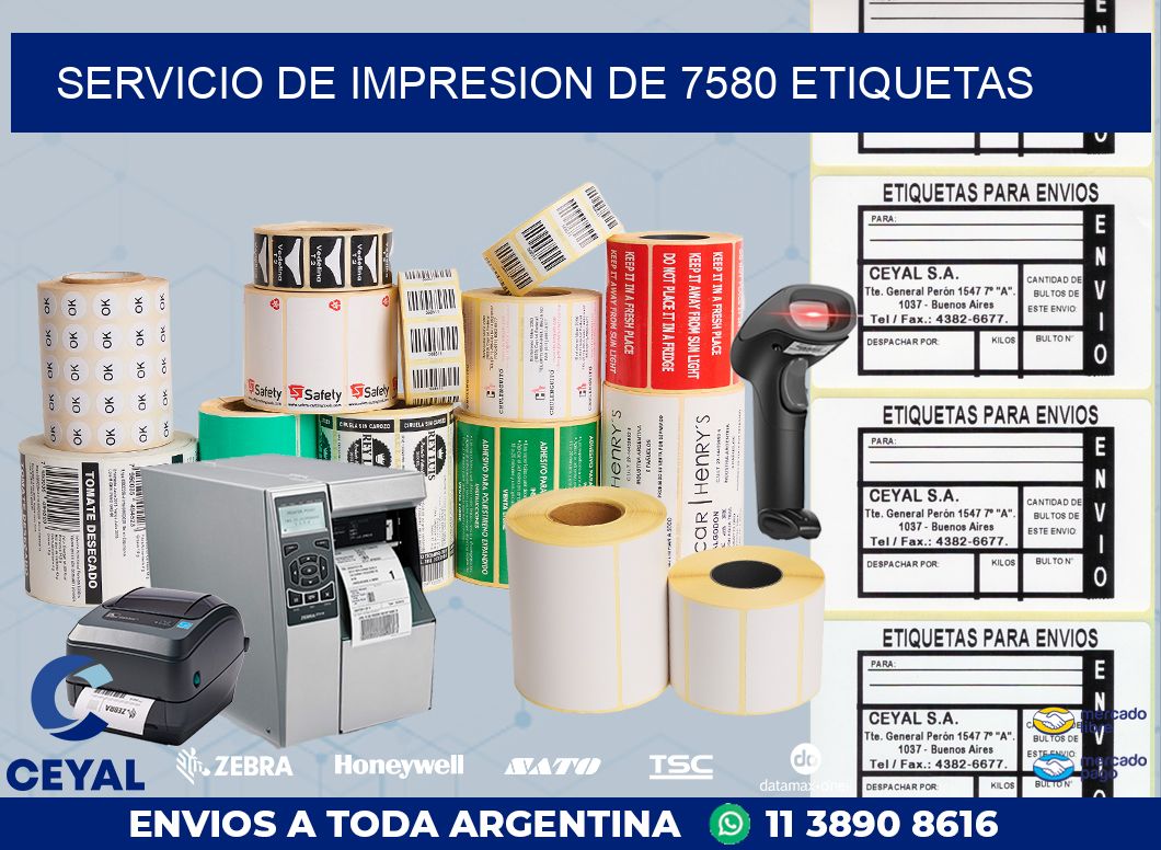 SERVICIO DE IMPRESION DE 7580 ETIQUETAS