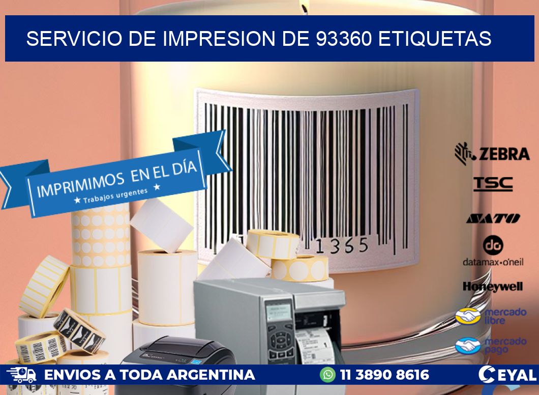 SERVICIO DE IMPRESION DE 93360 ETIQUETAS