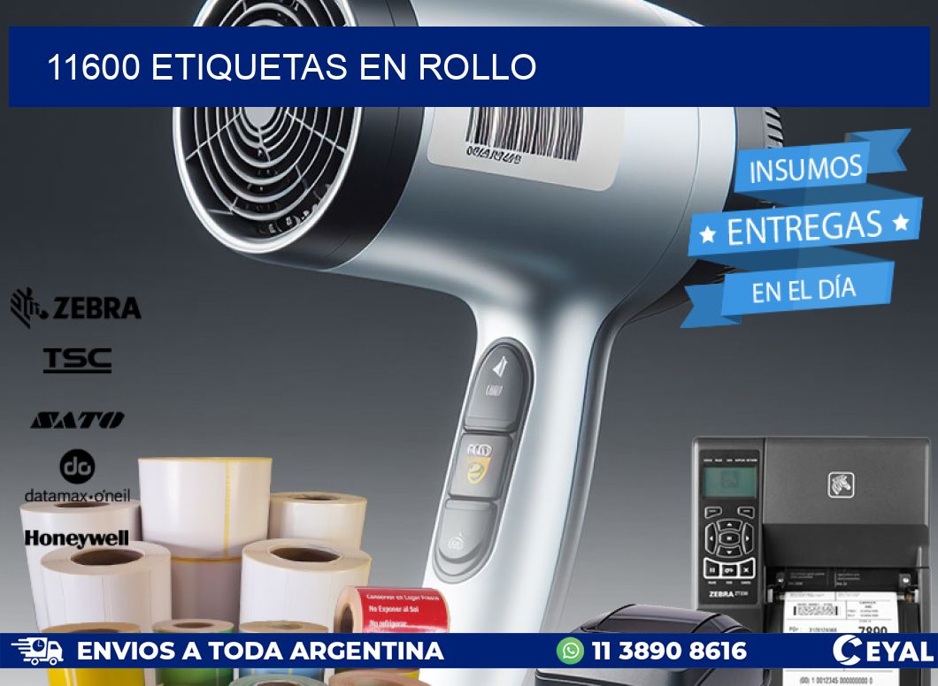11600 ETIQUETAS EN ROLLO