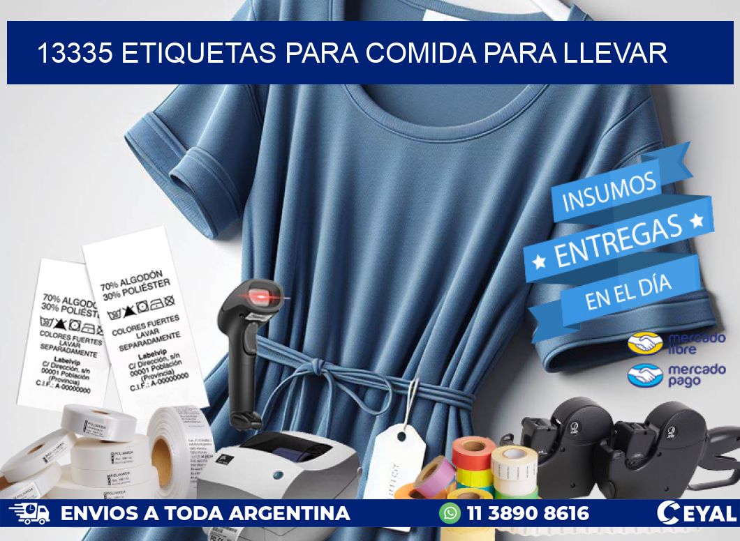 13335 ETIQUETAS PARA COMIDA PARA LLEVAR