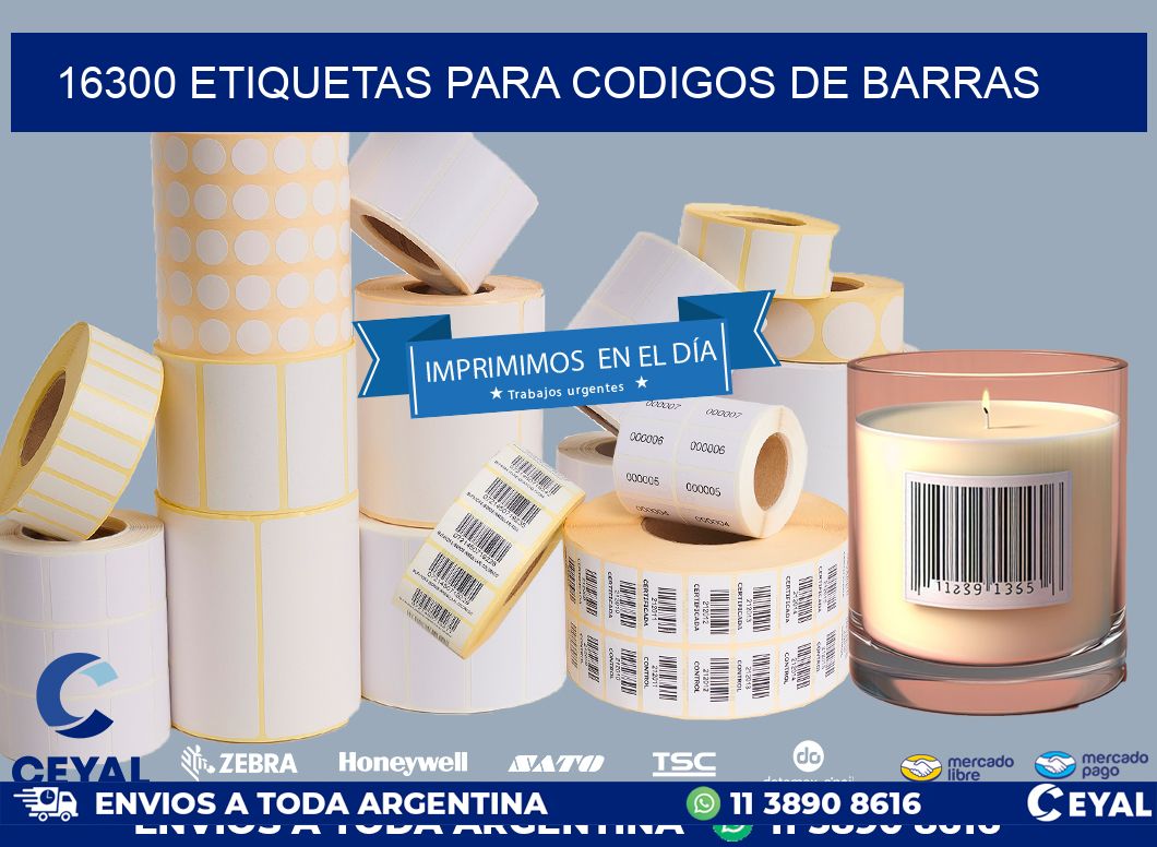 16300 ETIQUETAS PARA CODIGOS DE BARRAS