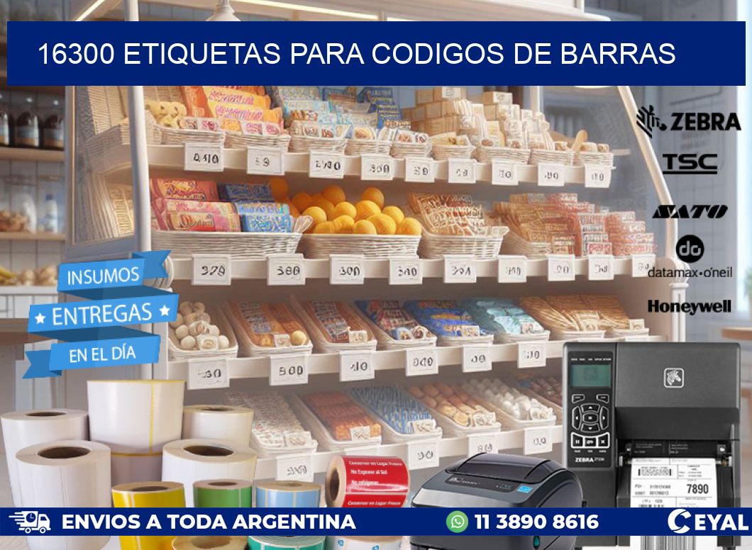 16300 ETIQUETAS PARA CODIGOS DE BARRAS