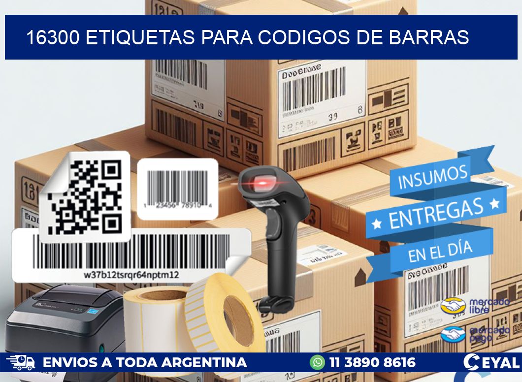 16300 ETIQUETAS PARA CODIGOS DE BARRAS