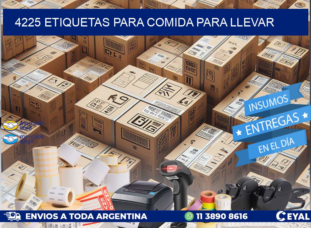 4225 ETIQUETAS PARA COMIDA PARA LLEVAR