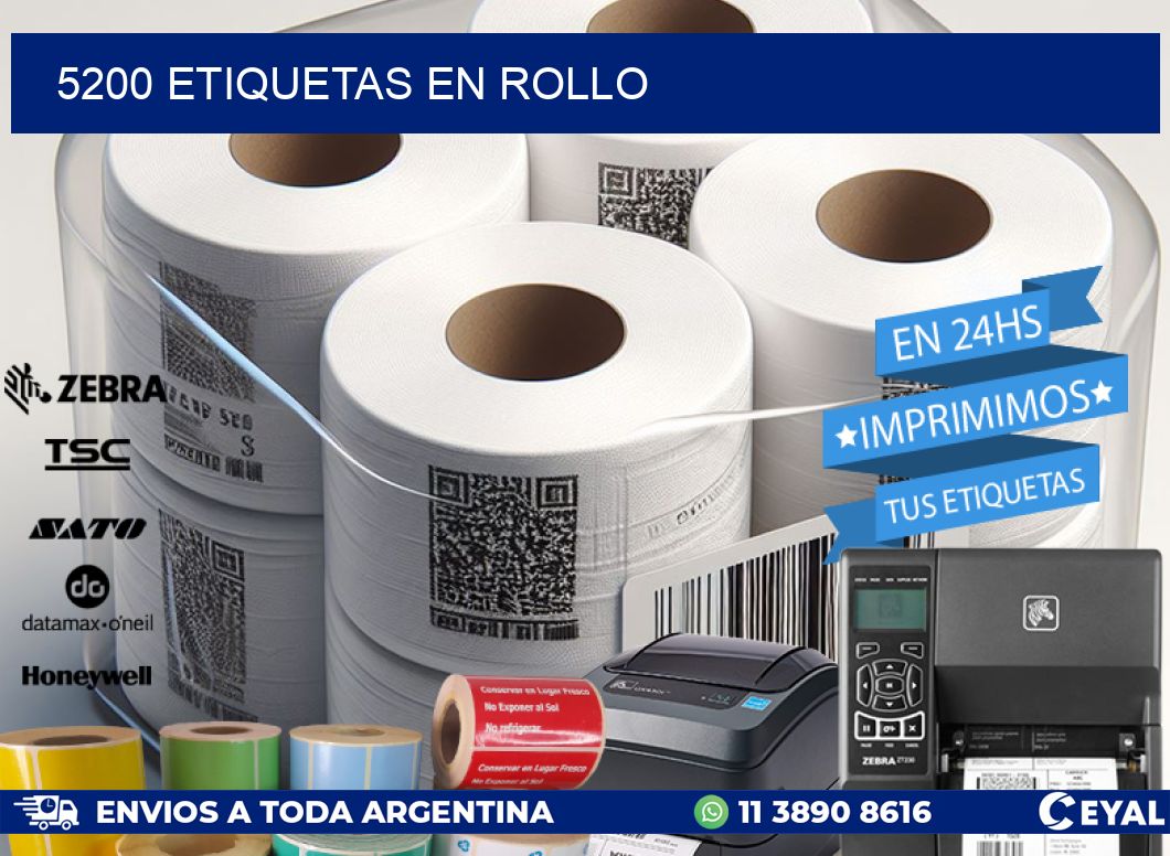 5200 ETIQUETAS EN ROLLO