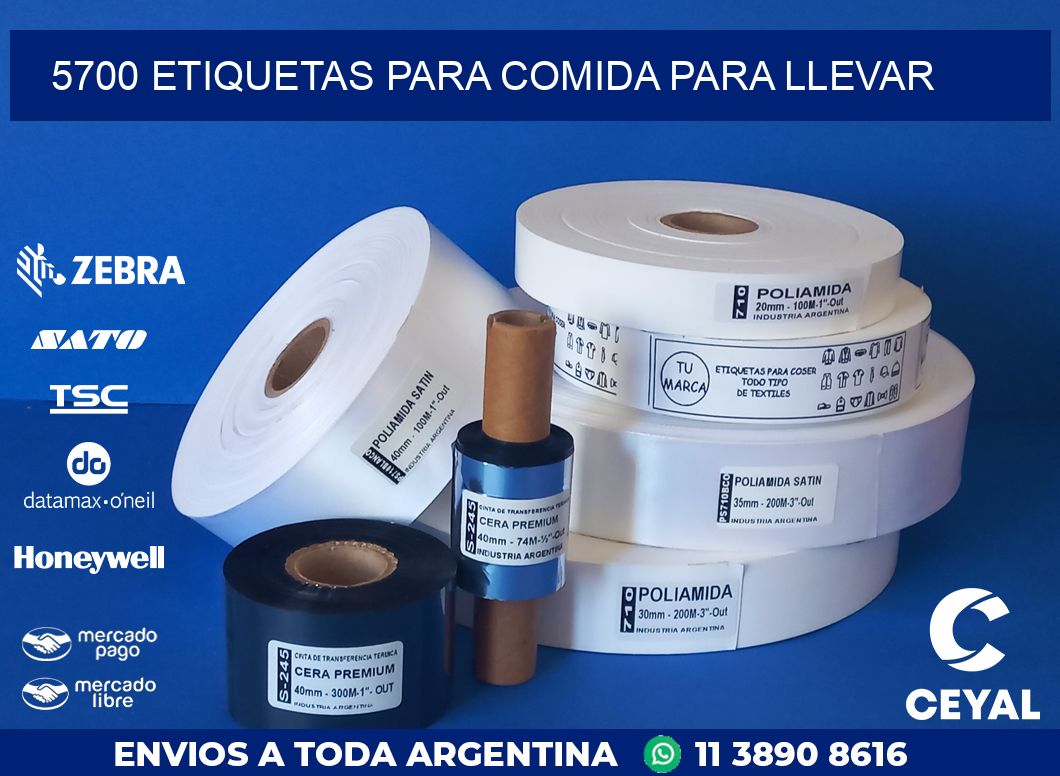 5700 ETIQUETAS PARA COMIDA PARA LLEVAR