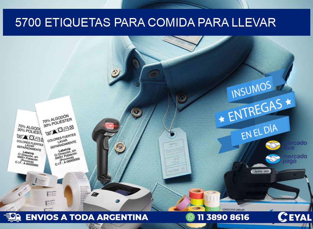 5700 ETIQUETAS PARA COMIDA PARA LLEVAR