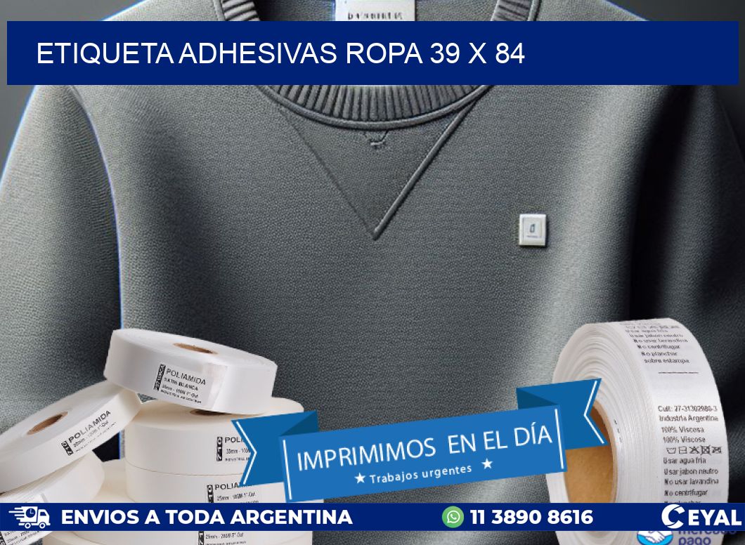 ETIQUETA ADHESIVAS ROPA 39 x 84
