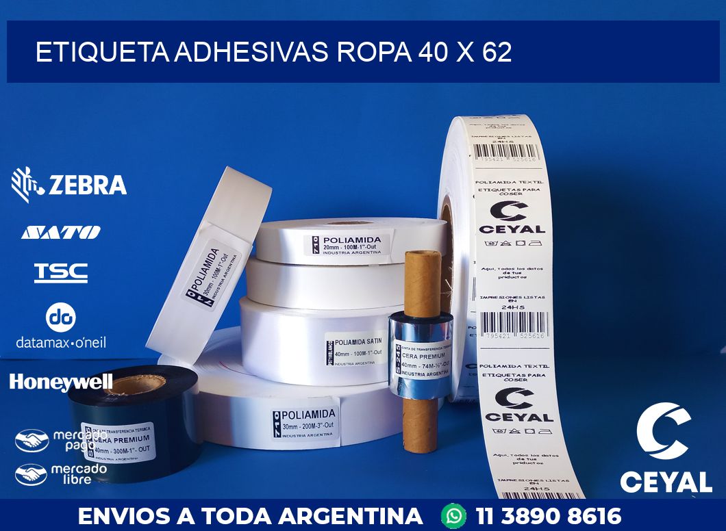 ETIQUETA ADHESIVAS ROPA 40 x 62