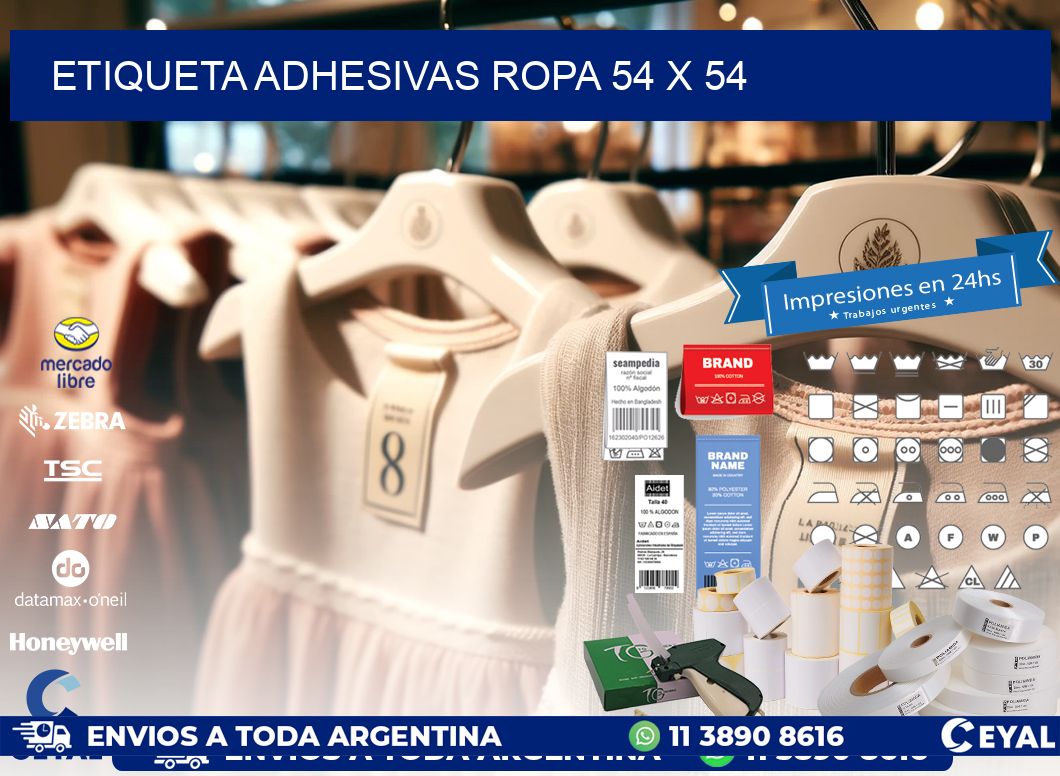 ETIQUETA ADHESIVAS ROPA 54 x 54