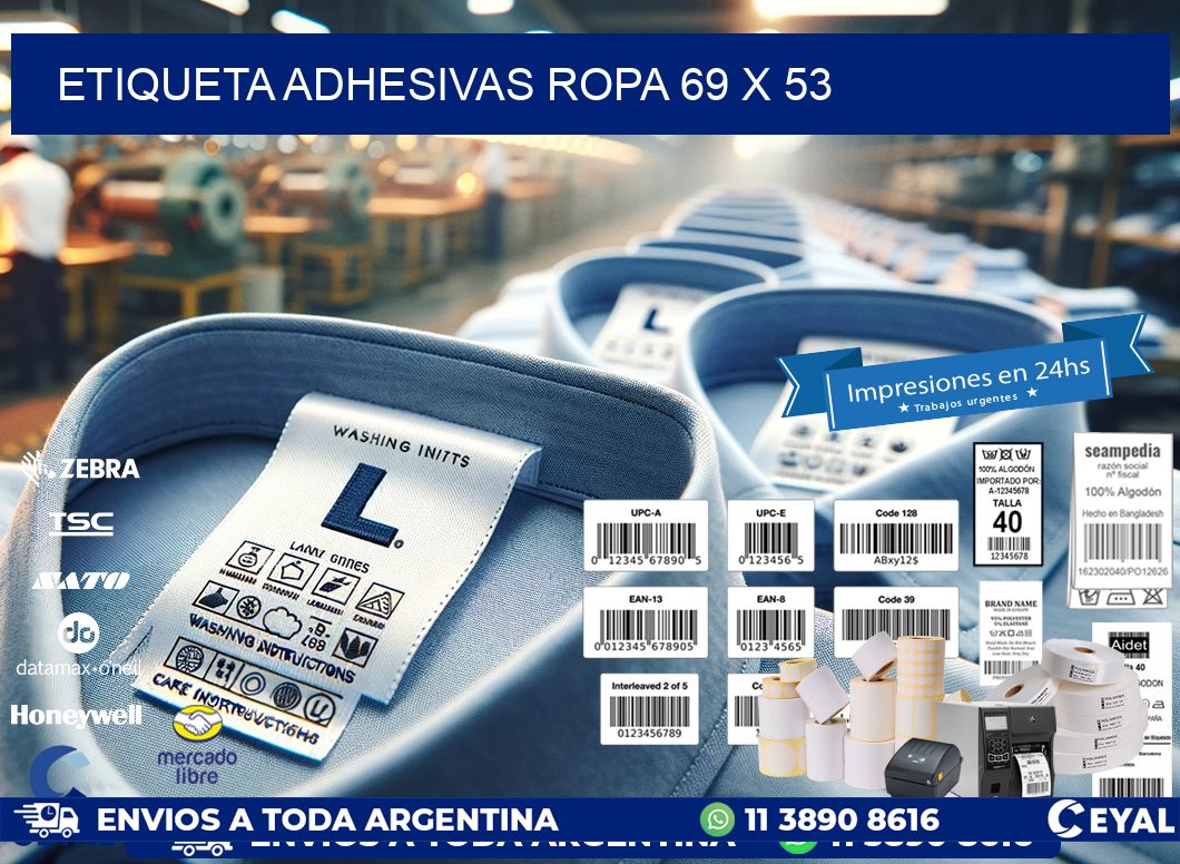 ETIQUETA ADHESIVAS ROPA 69 x 53