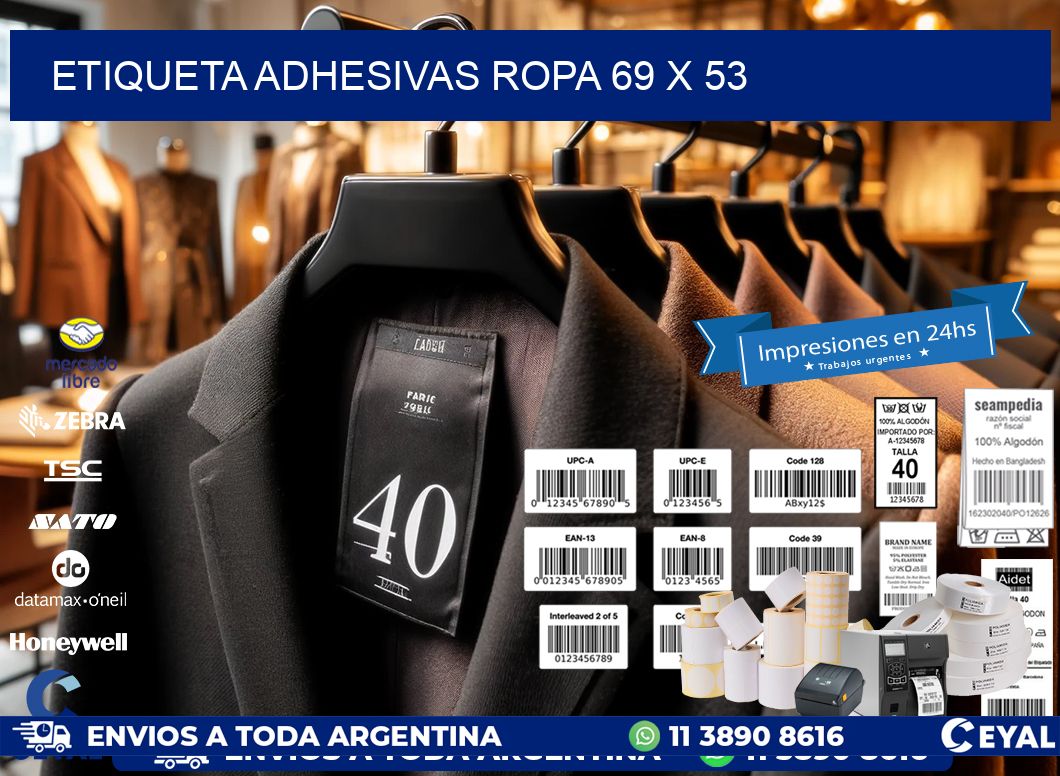 ETIQUETA ADHESIVAS ROPA 69 x 53