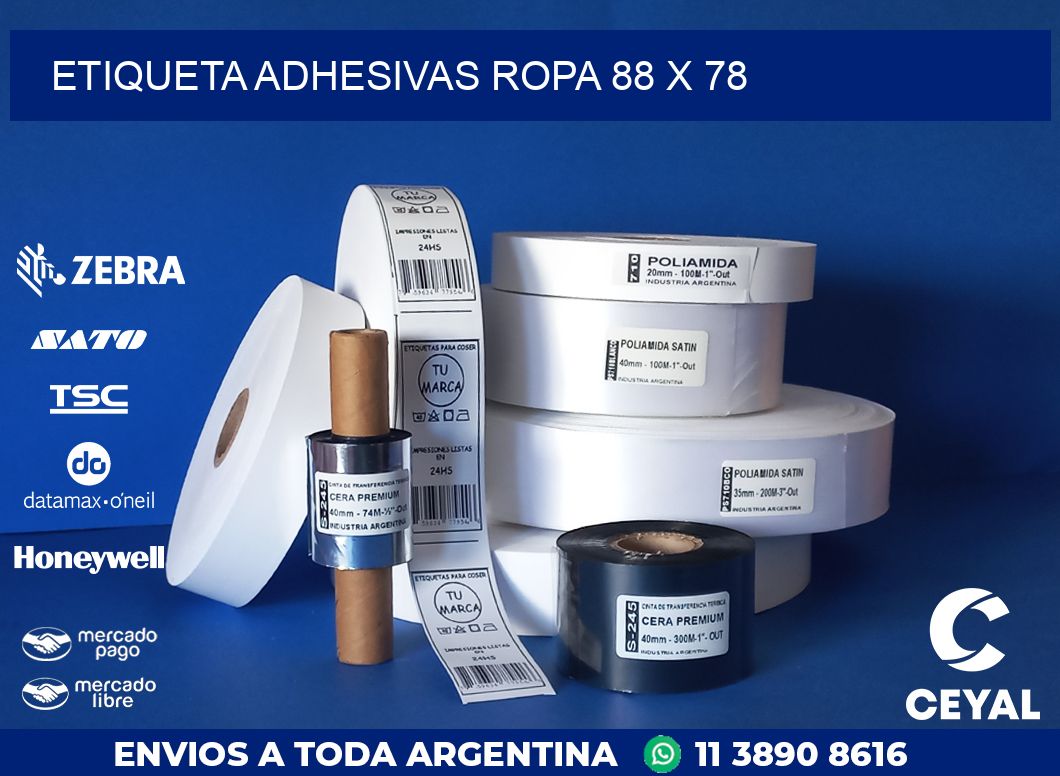 ETIQUETA ADHESIVAS ROPA 88 x 78