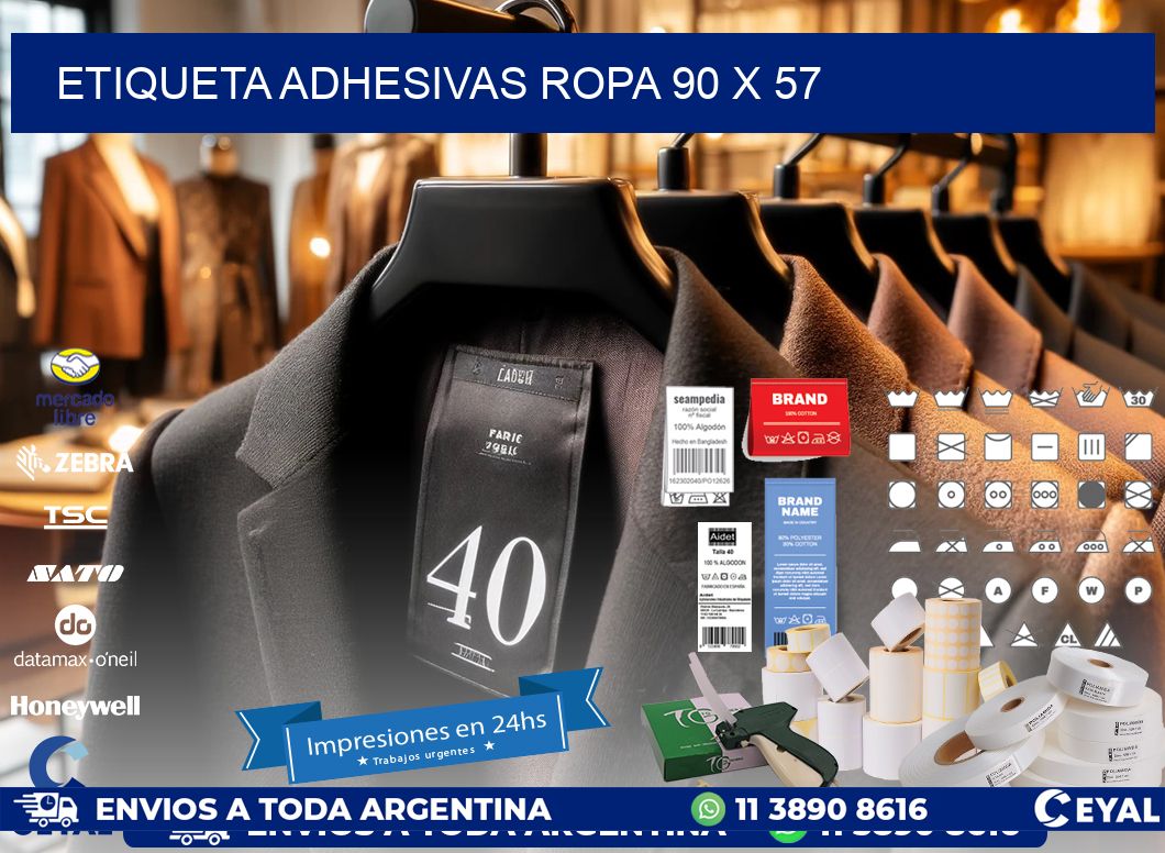 ETIQUETA ADHESIVAS ROPA 90 x 57