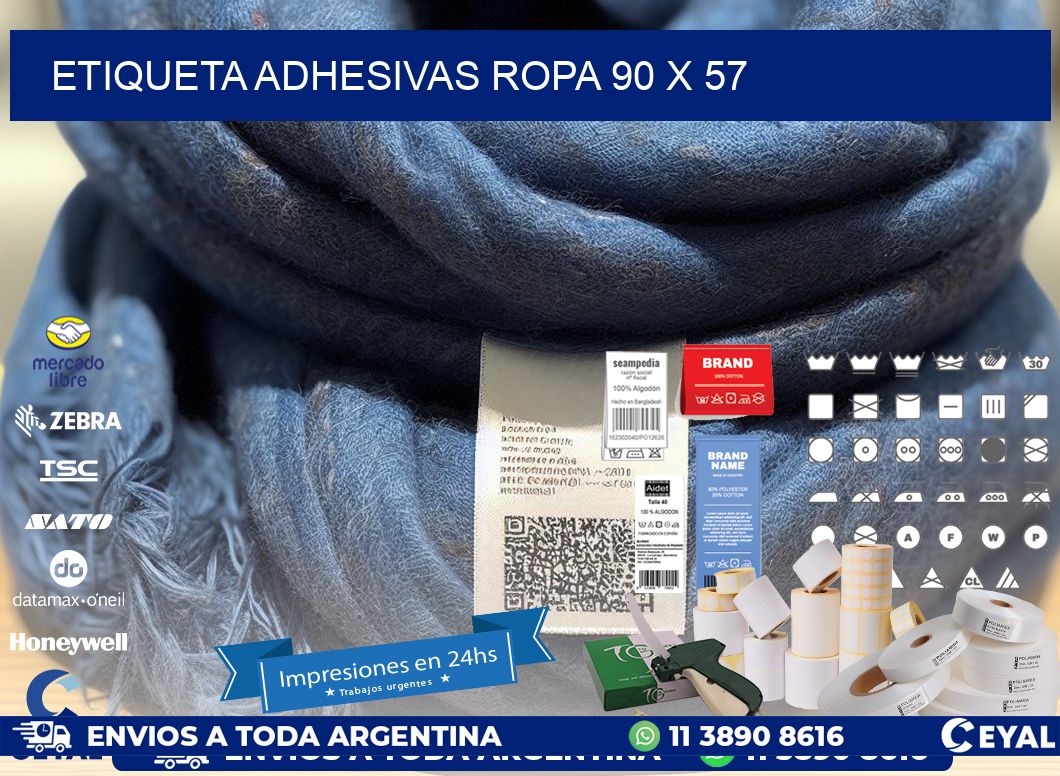 ETIQUETA ADHESIVAS ROPA 90 x 57