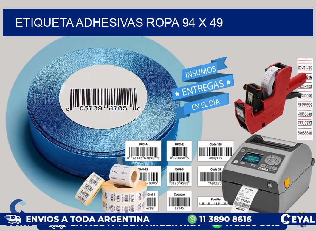 ETIQUETA ADHESIVAS ROPA 94 x 49