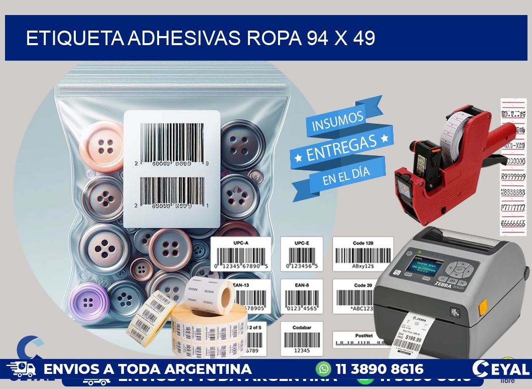 ETIQUETA ADHESIVAS ROPA 94 x 49