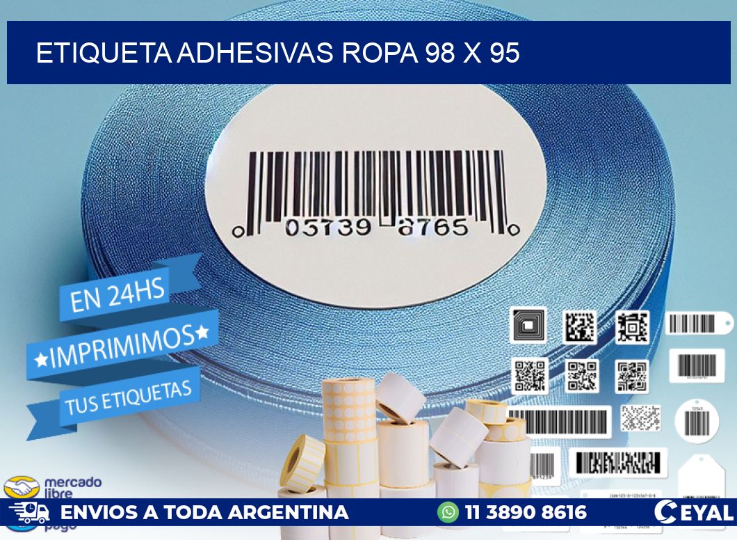 ETIQUETA ADHESIVAS ROPA 98 x 95