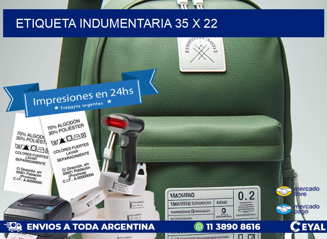 ETIQUETA INDUMENTARIA 35 x 22