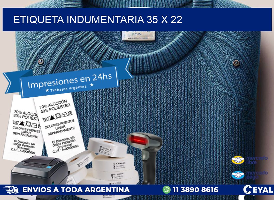 ETIQUETA INDUMENTARIA 35 x 22