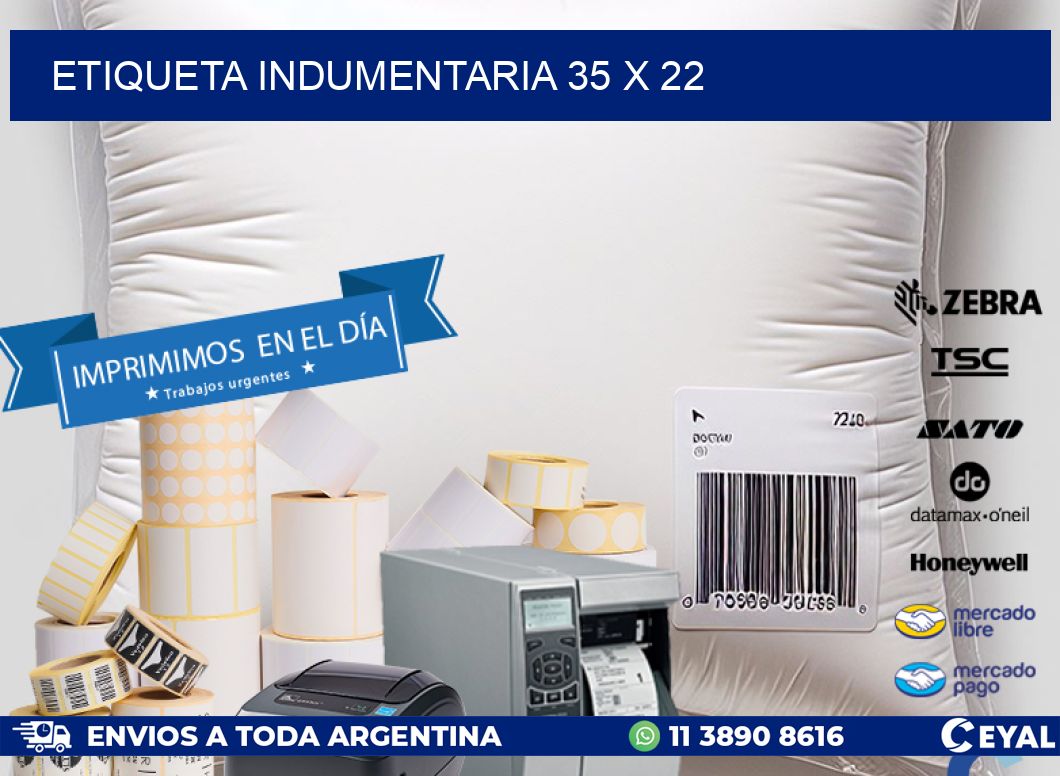 ETIQUETA INDUMENTARIA 35 x 22