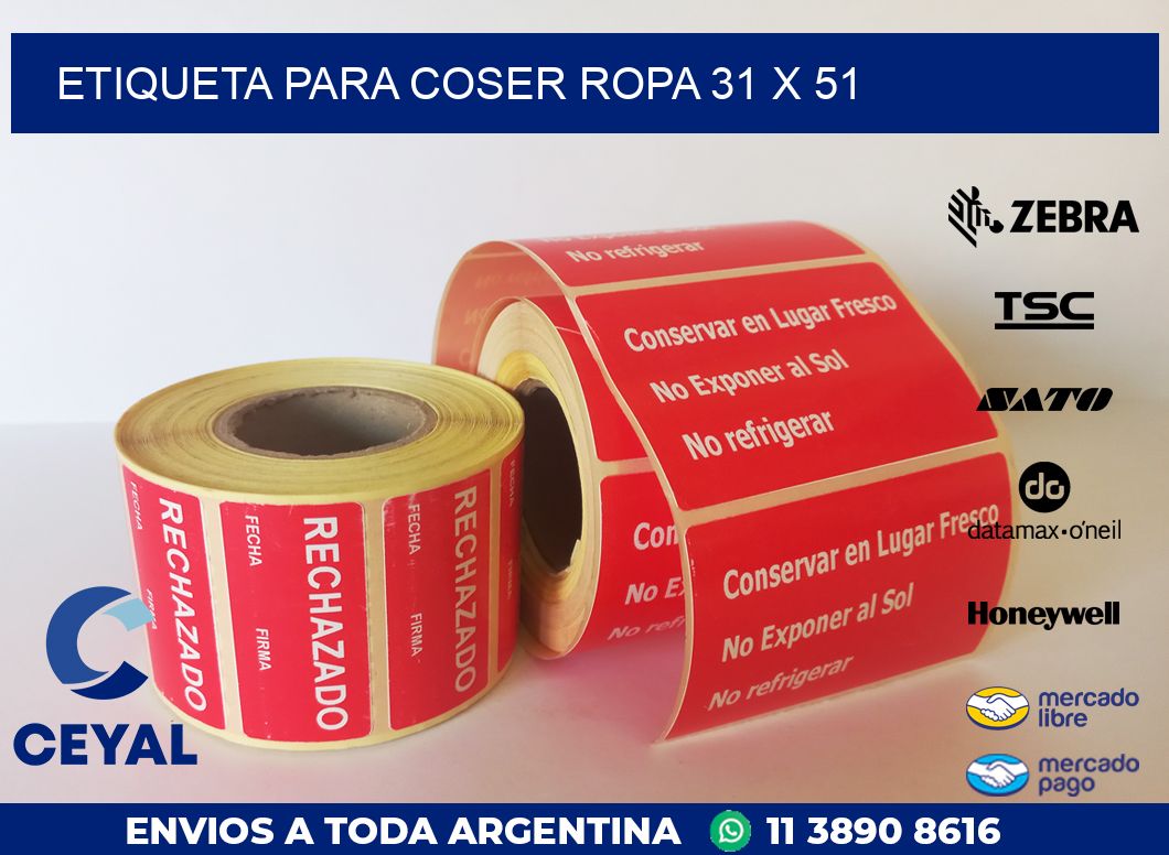 ETIQUETA PARA COSER ROPA 31 x 51