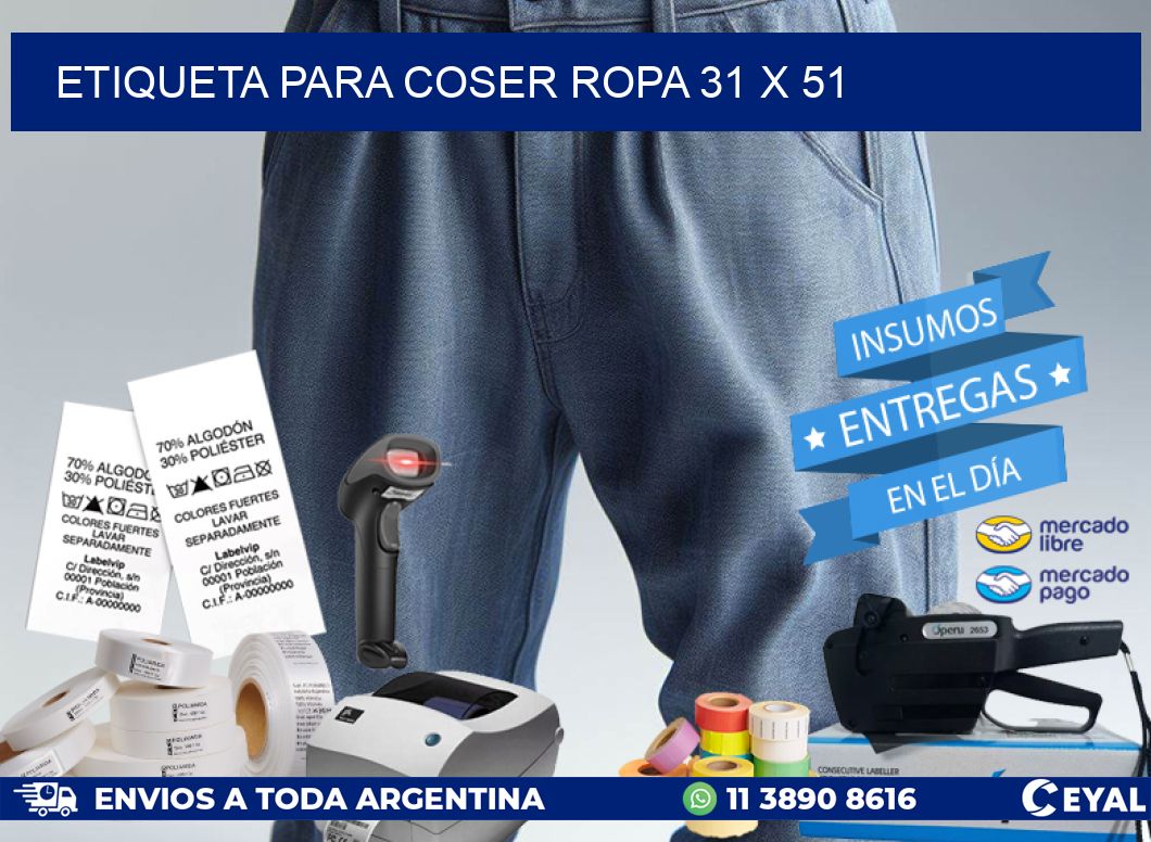 ETIQUETA PARA COSER ROPA 31 x 51