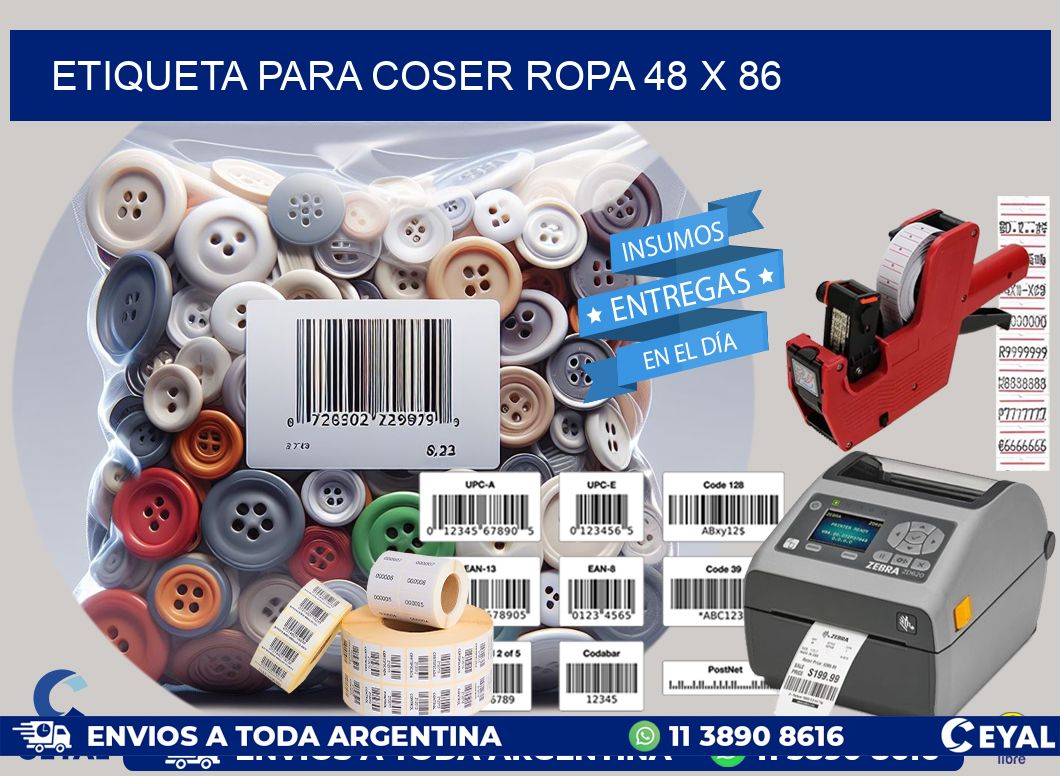 ETIQUETA PARA COSER ROPA 48 x 86
