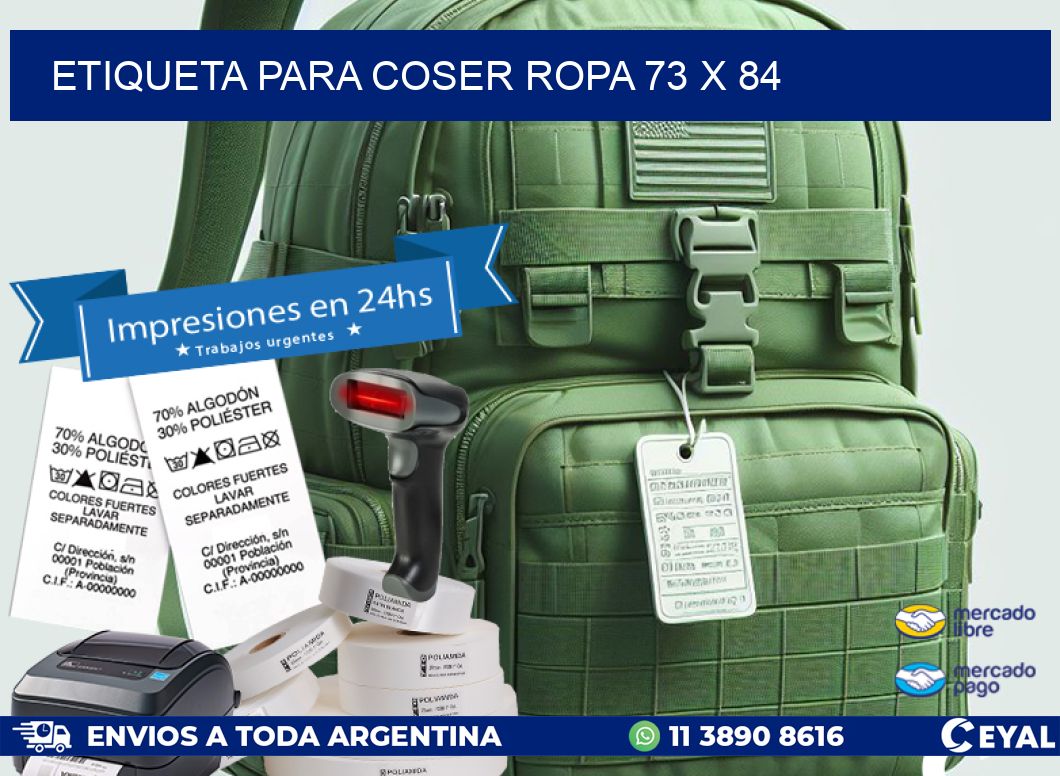 ETIQUETA PARA COSER ROPA 73 x 84