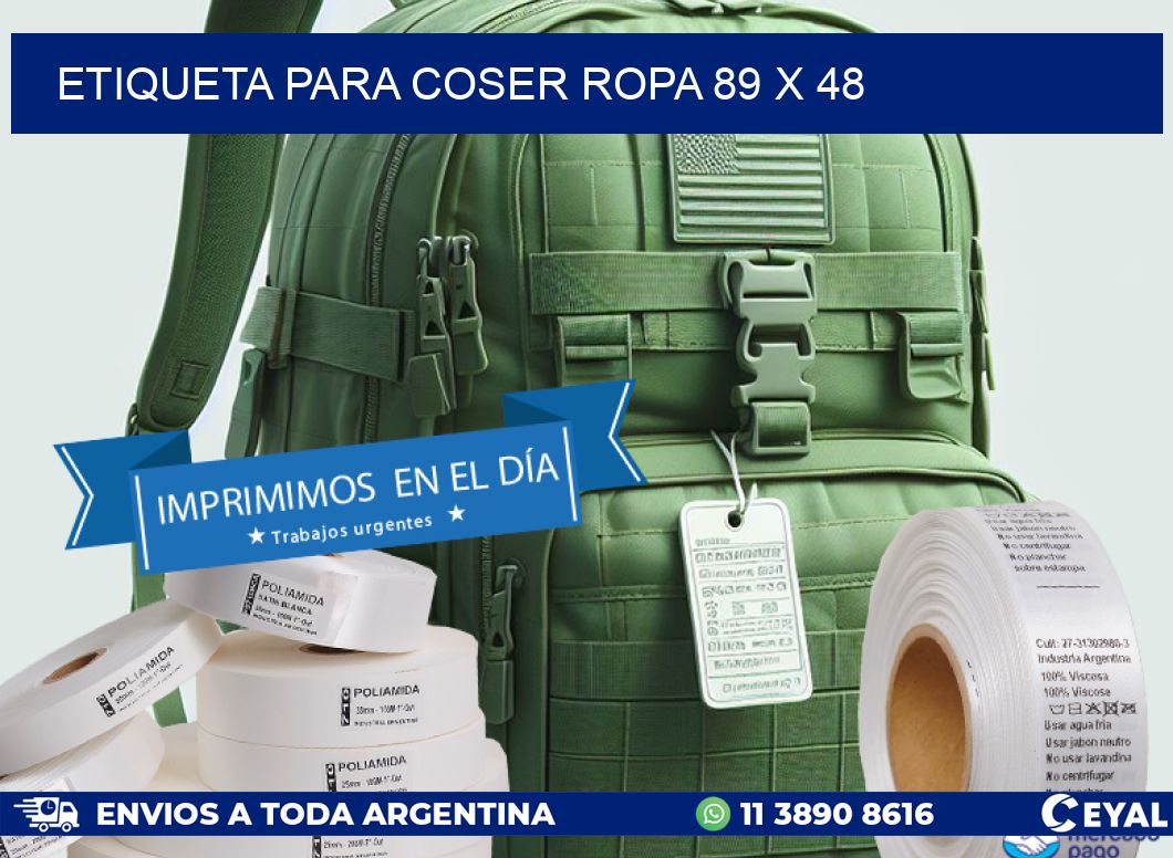 ETIQUETA PARA COSER ROPA 89 x 48