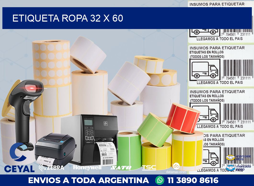 ETIQUETA ROPA 32 x 60