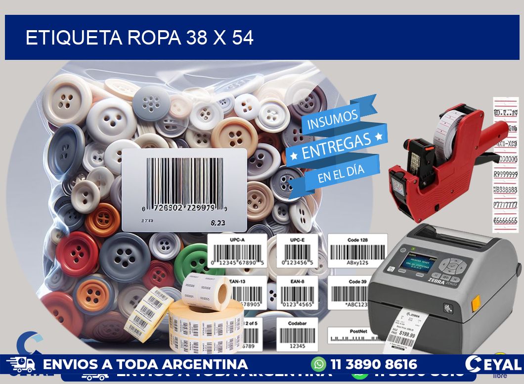 ETIQUETA ROPA 38 x 54