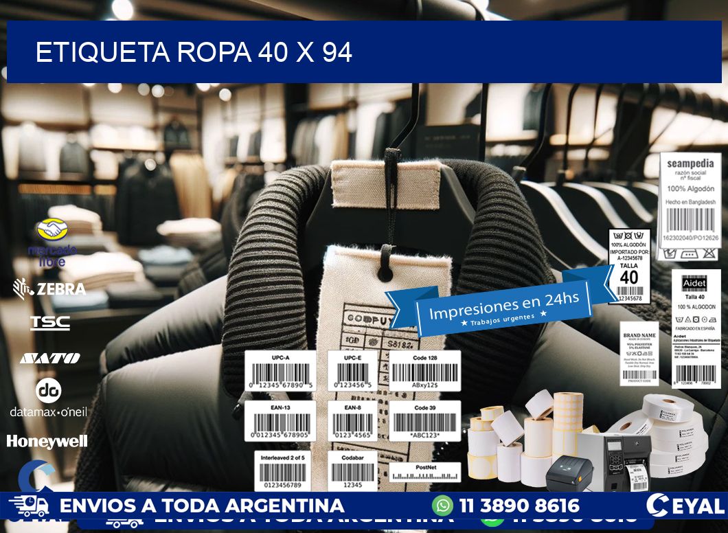 ETIQUETA ROPA 40 x 94