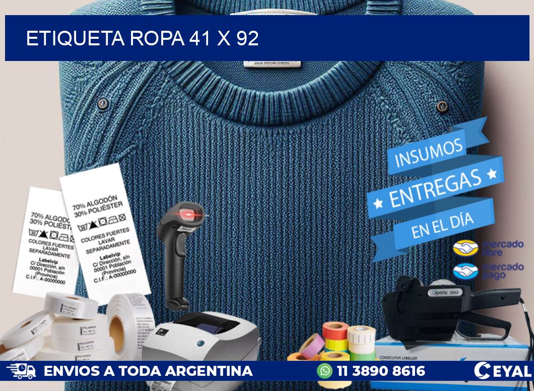 ETIQUETA ROPA 41 x 92