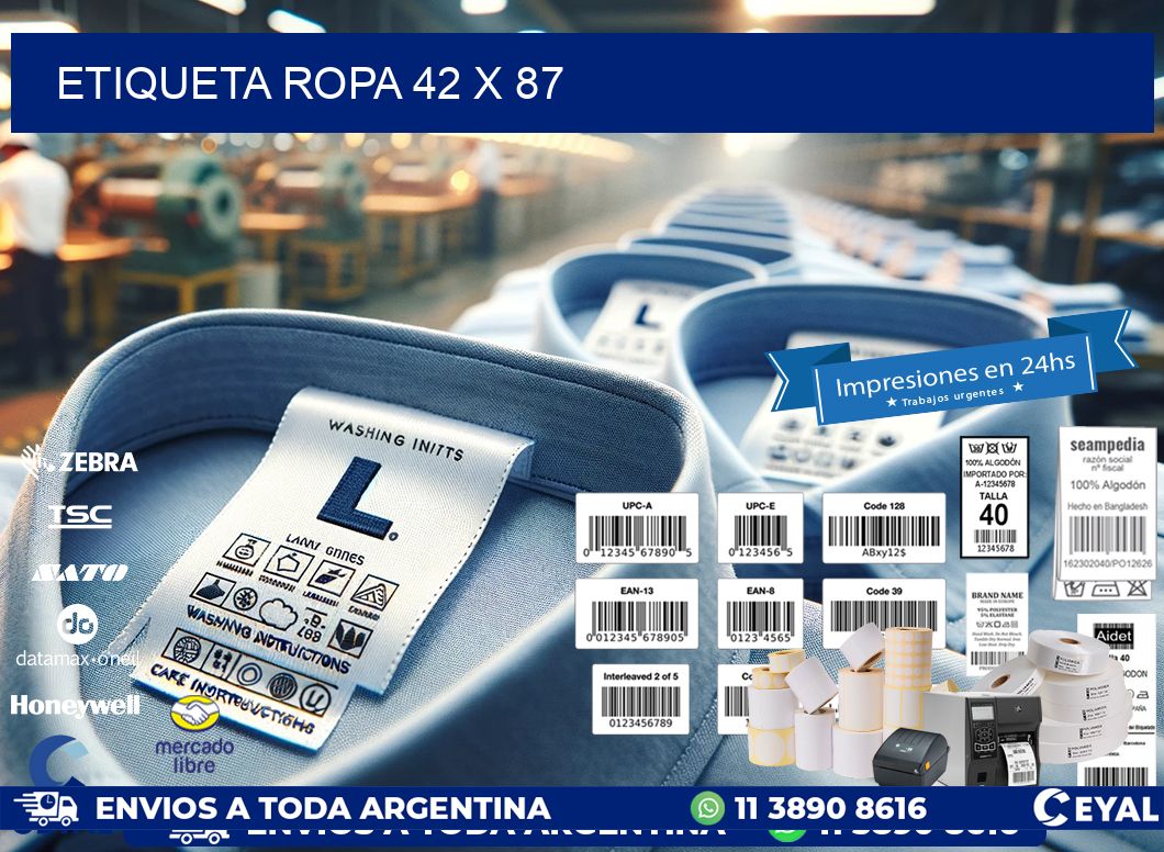 ETIQUETA ROPA 42 x 87