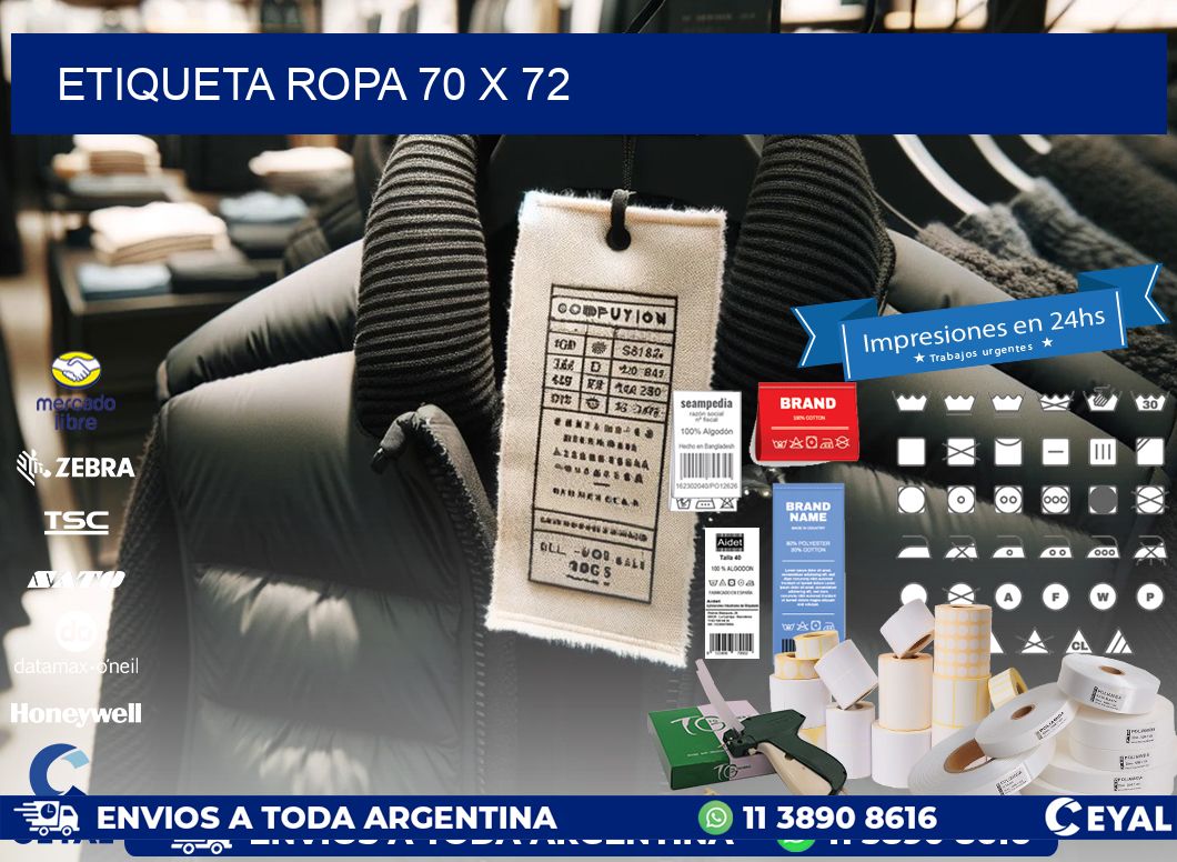 ETIQUETA ROPA 70 x 72