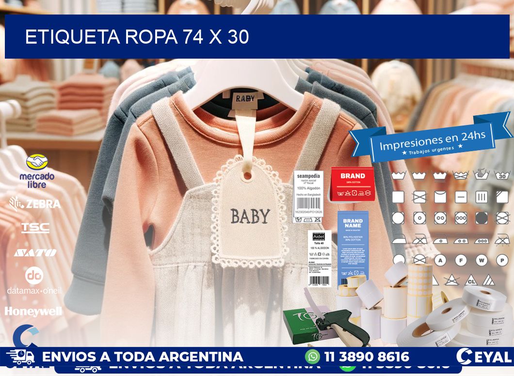 ETIQUETA ROPA 74 x 30