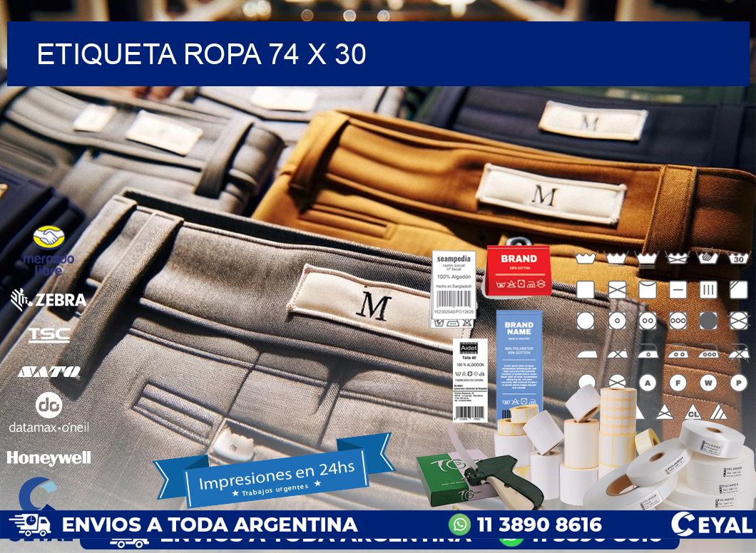 ETIQUETA ROPA 74 x 30
