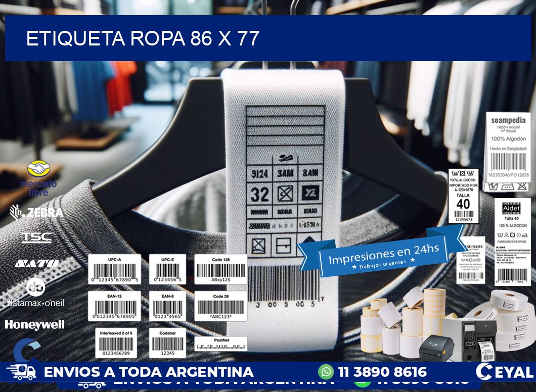 ETIQUETA ROPA 86 x 77