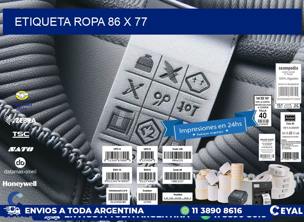 ETIQUETA ROPA 86 x 77