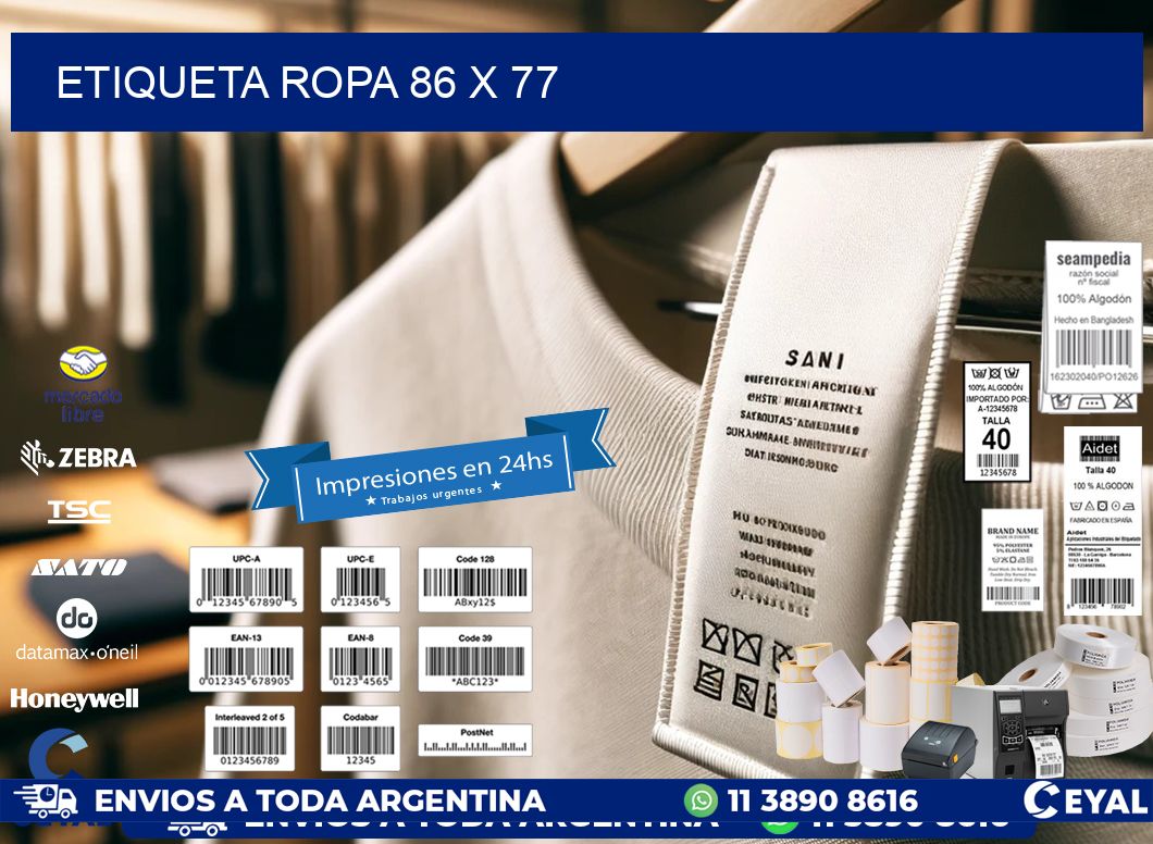 ETIQUETA ROPA 86 x 77