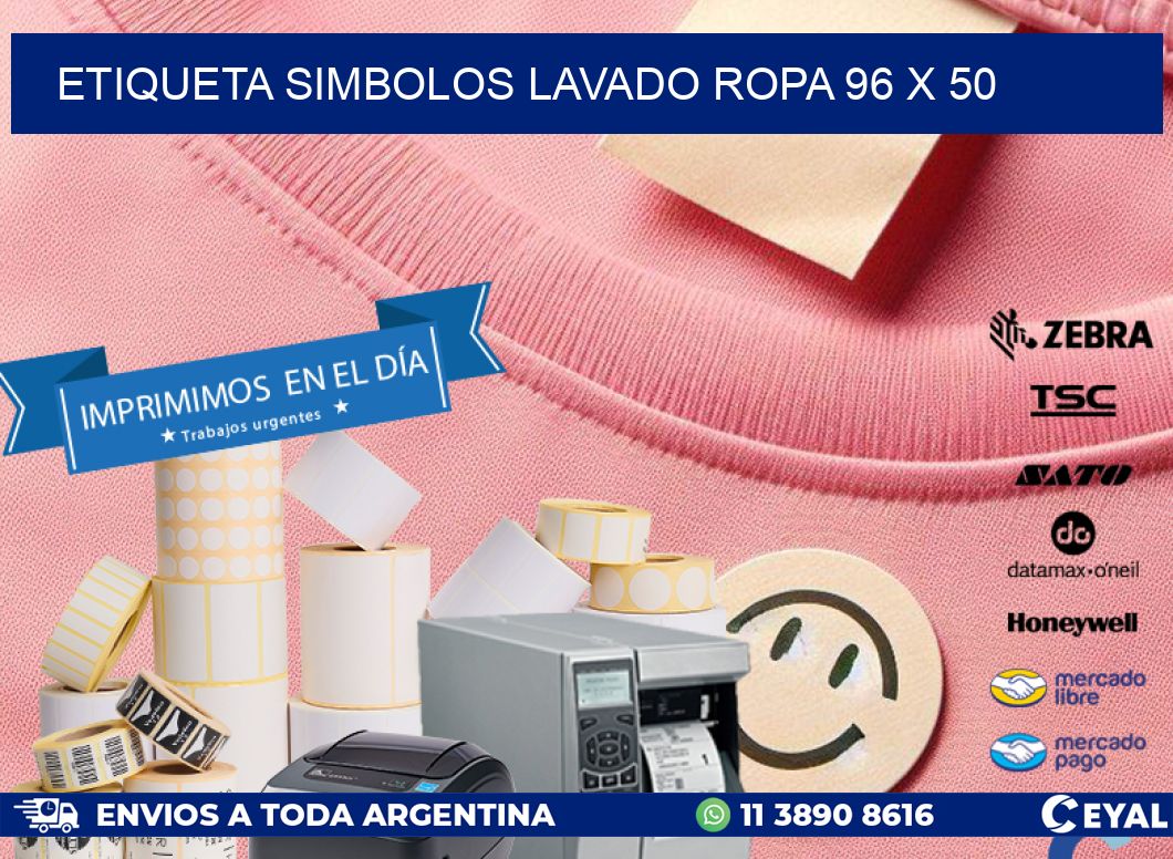 ETIQUETA SIMBOLOS LAVADO ROPA 96 x 50