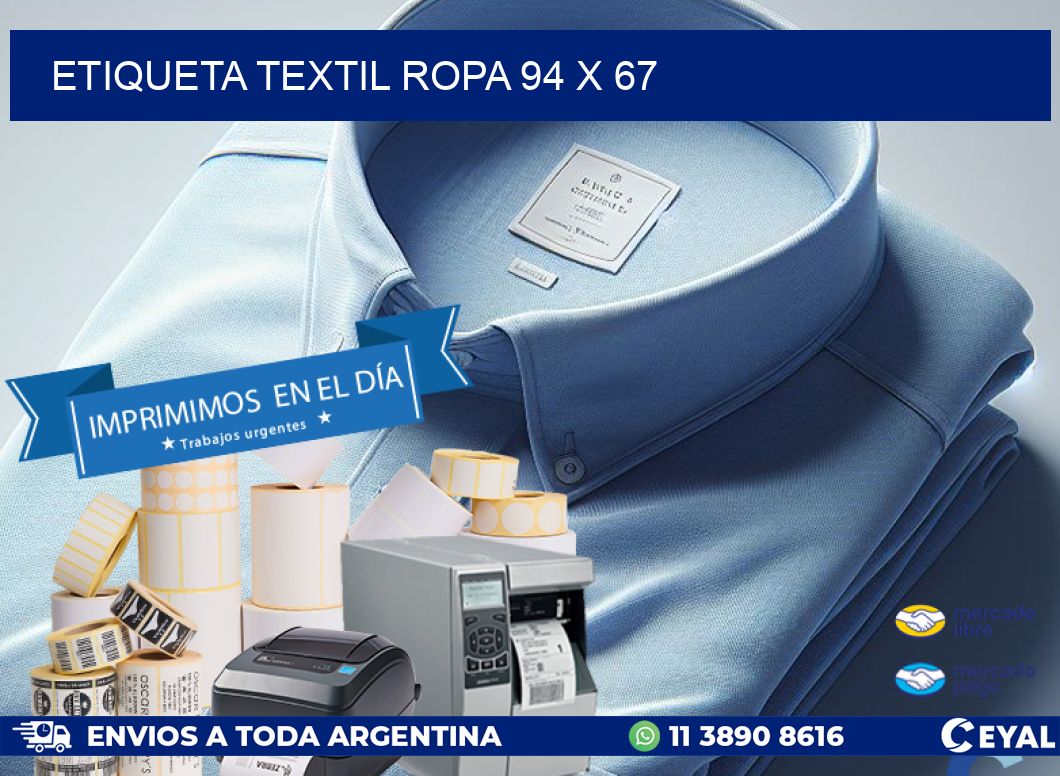 ETIQUETA TEXTIL ROPA 94 x 67