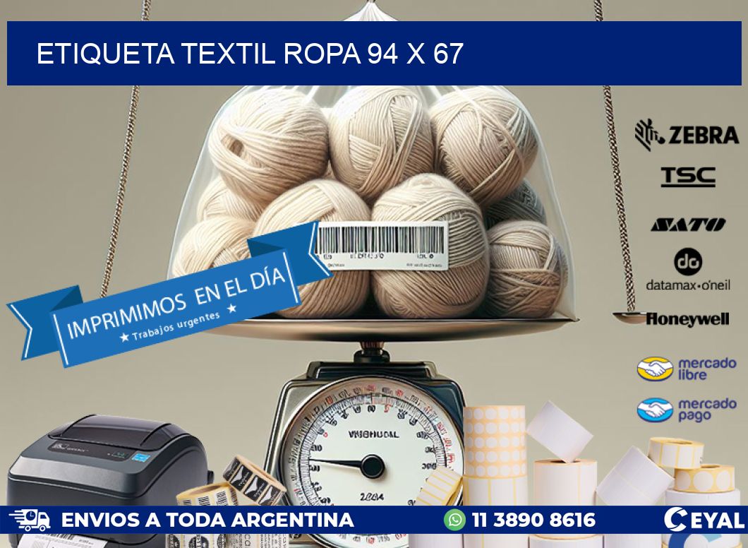 ETIQUETA TEXTIL ROPA 94 x 67