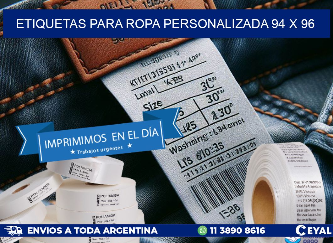 ETIQUETAS PARA ROPA PERSONALIZADA 94 x 96