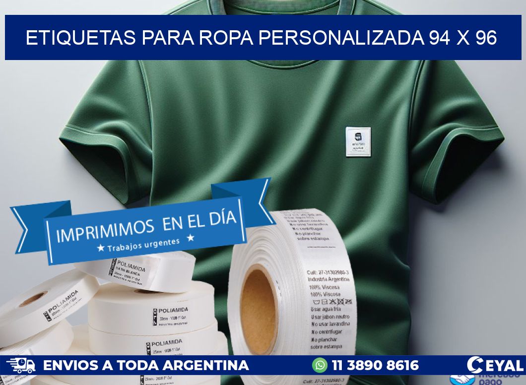 ETIQUETAS PARA ROPA PERSONALIZADA 94 x 96